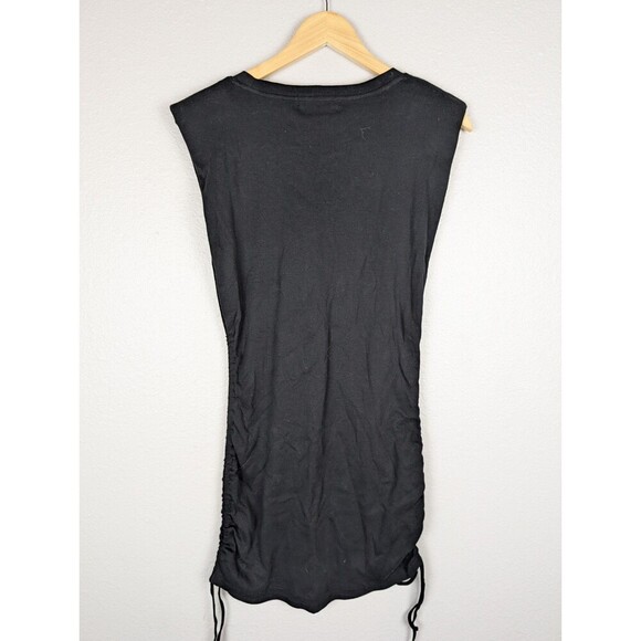 Sanctuary Black Cotton Knit Ruched Minidress Size Small - Picture 6 of 11